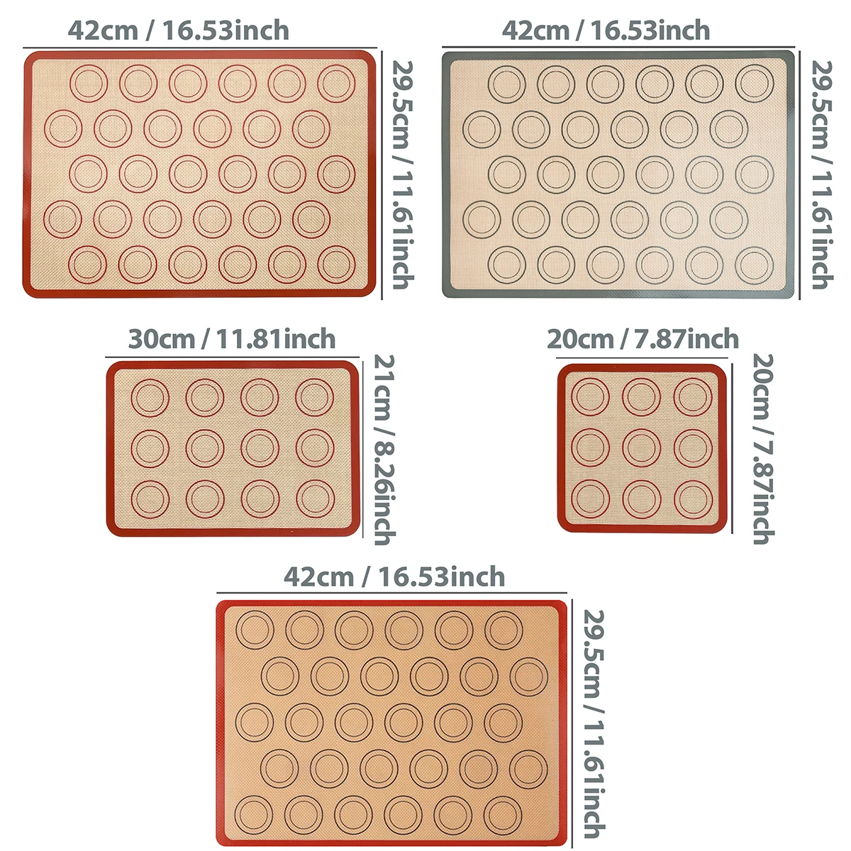 1PC Silicone Baking Mat for Oven, Reusable Non Stick Heat Resistant Bakeware Sheets Liner, Baking Tools for Cookie Macaron Bread
