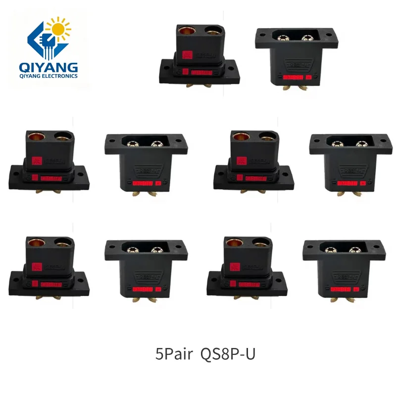 1/5/10 Pair QS8P-U 130A High current Flameproof Connector Gold-Plat Brass UL94-V0 for Mega Chargers/Grid Batteries/Offshore Wind