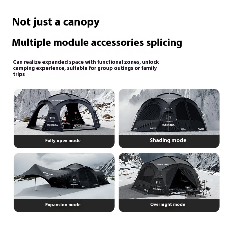 Naturehike BLACKDOG الأنشطة الخارجية خيمة قبة كبيرة قابلة للربط ظلة كروية مقاومة للماء محمولة للحماية من الشمس مقاومة للرياح