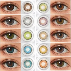 Visual Click Contact Lenses for Women Makeup 3Tone Contact Lenses for Eyes Brown Colored Lenses 2pcs Yearly Color Lens Eyes