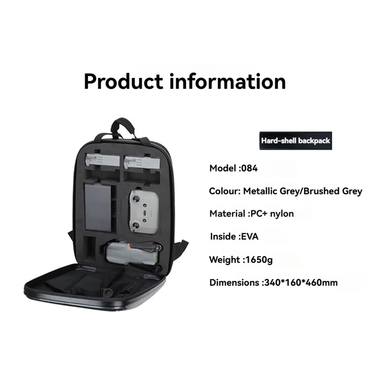 

AA60-For DJI Air 3/Air 3S/RC 2/N3 Storage Case Hard Backpack Shoulders Bag Portable Carrying Handbag For DJI Accessories