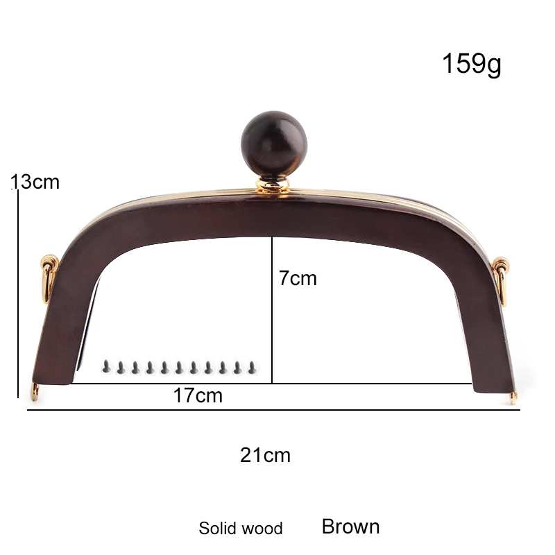 Solid Wooden Metal Purse Frame Bag Kiss Clasp Handles For Purse Handbags Shoulder Bags DIY Sewing Brackets Hardware Accessories