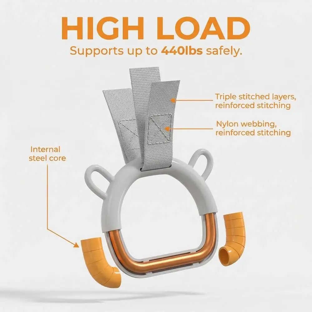 

With Straps Gymnastic Rings Non-Slip Adjustable Straps Pull Up Bar Durable Comfortable Fitness Exercise Ring Gymnastics Practice