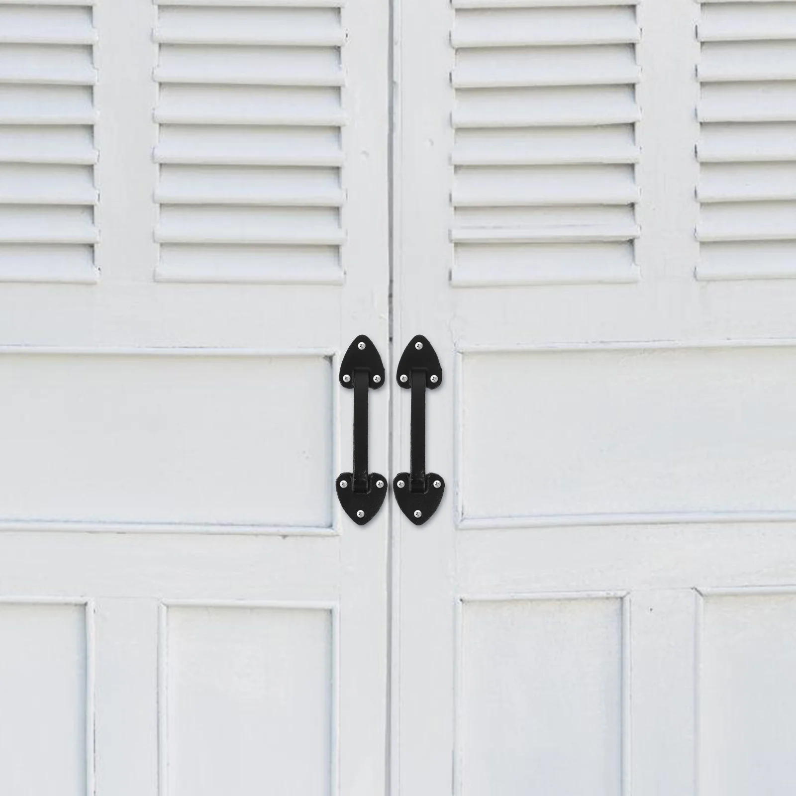 

2Pcs Garage Door Handle Barn Shed Gate Pull Iron Decorative Hardware Outdoor Wooden Fences Yard Black Shed Handle