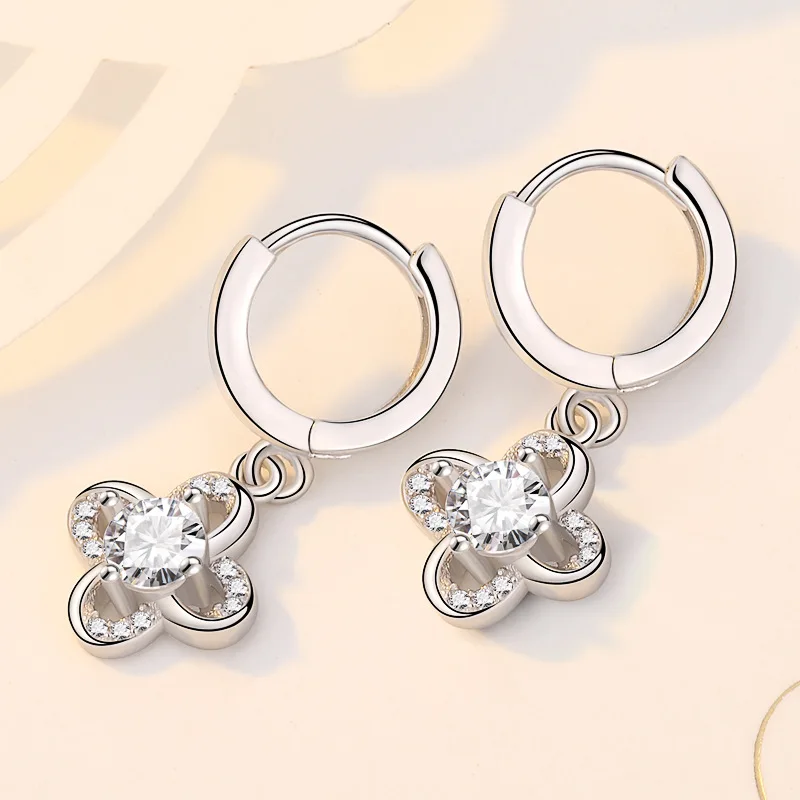 925er Sterlingsilber, hochwertige Kristall-Mode-Kreis-Creolen für Frau, Hochzeit, Party, Geschenk, Straße, vielseitiger Schmuck