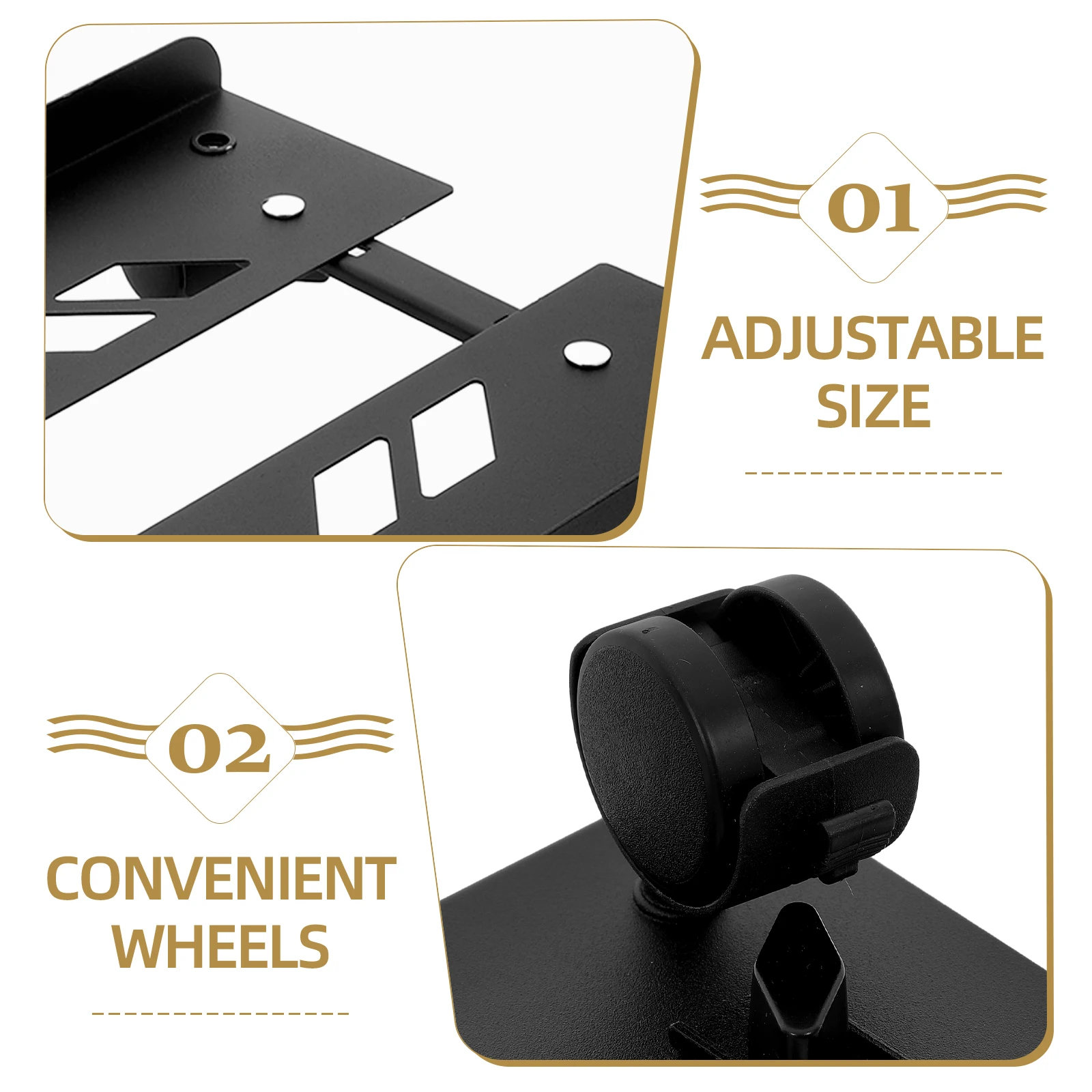 

Computer Tower Stand Black Rolling CPU Holder Movable Cart Floor Stand Desktop Tower Protector Pc Cart