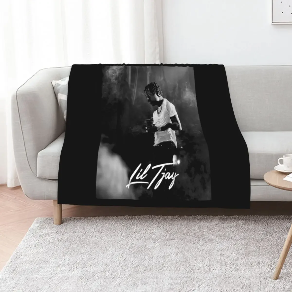 

Lil Tjay Throw Blanket Shaggy Sleeping Bag Soft Beds Travel Blankets