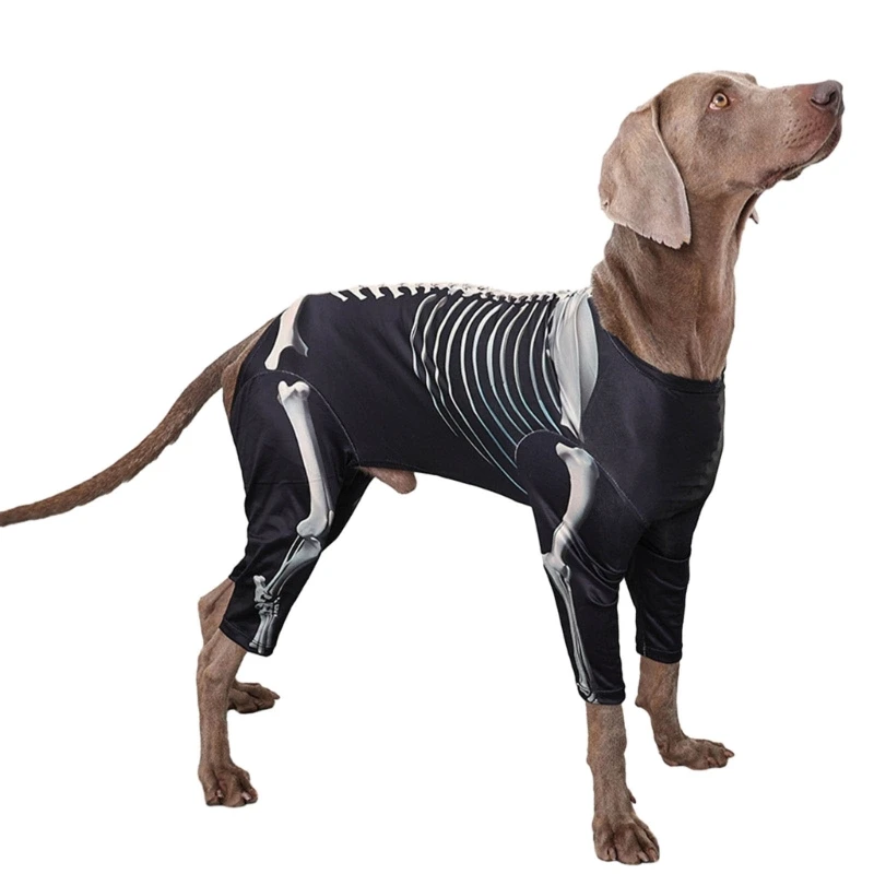 Disfraz Halloween para mascotas, sudaderas con capucha esqueletos, ropa para perros patas, sudadera para