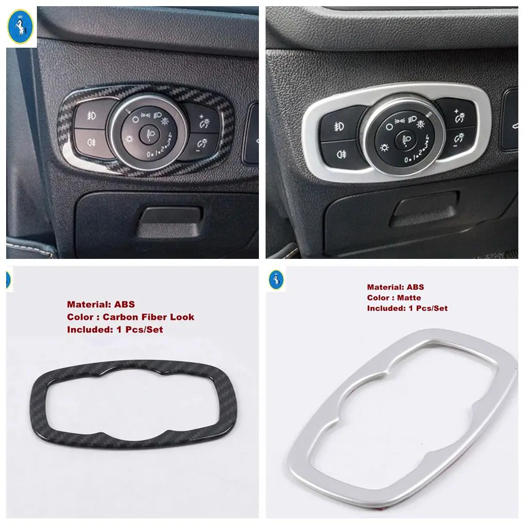 

For Ford Focus MK4 2019 - 2025 Matte / Carbon Fiber Look Car Headlight Head Lamp Switch Decor Cover Trim Inner ABS Accessories