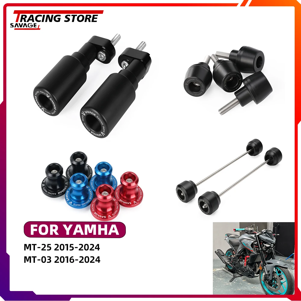 

For YAMAHA MT-25 MT-03 Frame Sliders Wheel Axle Spindle Swingarm Fender Mudguard Fork Spools Sliders Crash Protector MT25 MT03