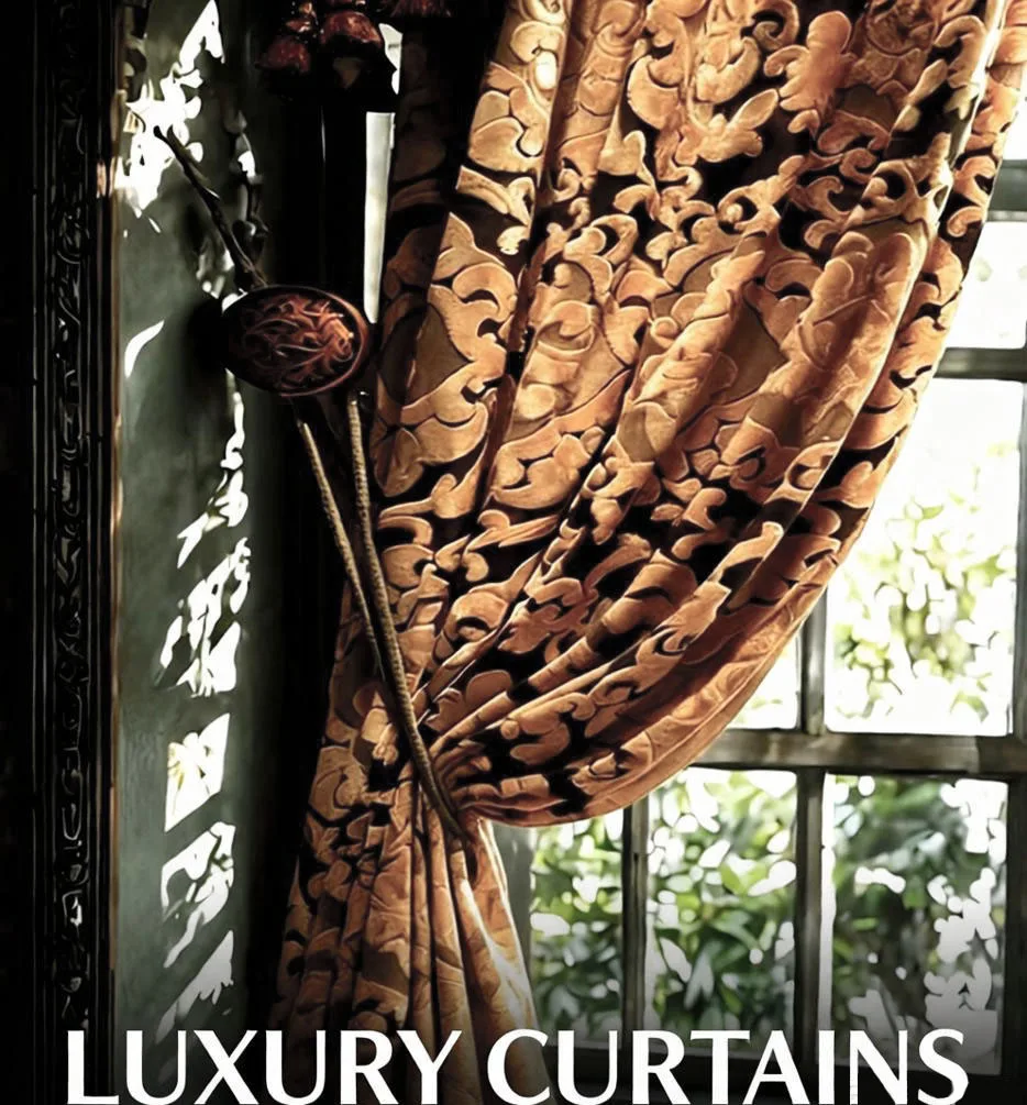 Gold Blackout Curtains 3D Blackout Modern Living Room Terrace Bedroom Window Drapes on Hooks For Decor Window Jacquard Curtains