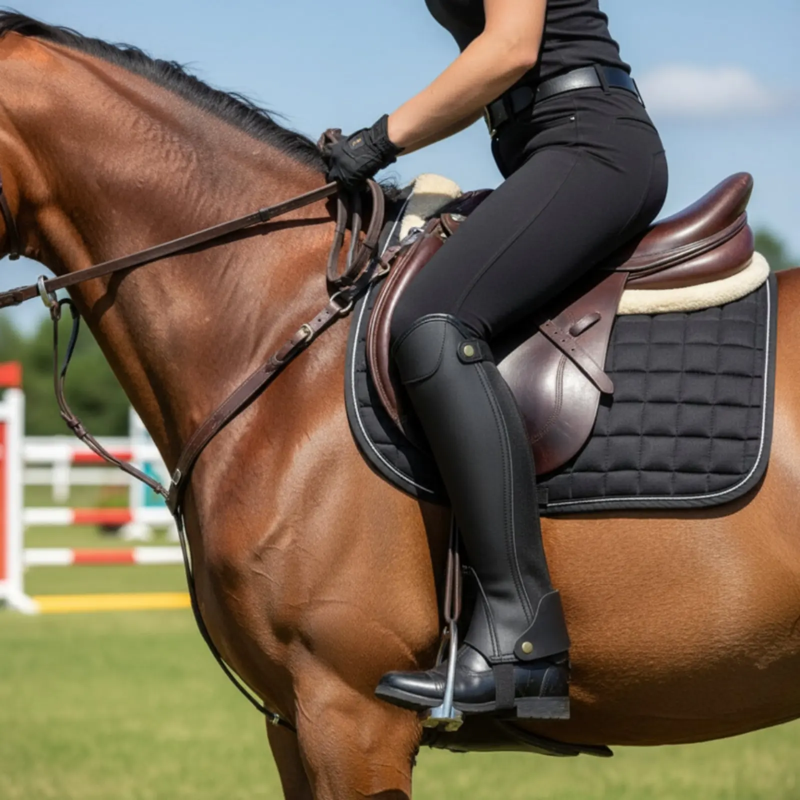 Horse Riding Leg Protector Training Equestrian Calf Guard Riding Boot Guard Long-Lasting Safeguarding Wrap Adjustable Strap