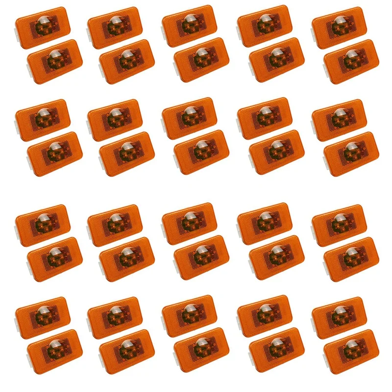 40Pcs 24V Car Truck LED Side Marker Light 4Leds Amber Indicator Warning Lamps For Volvo Trucks FM/FH