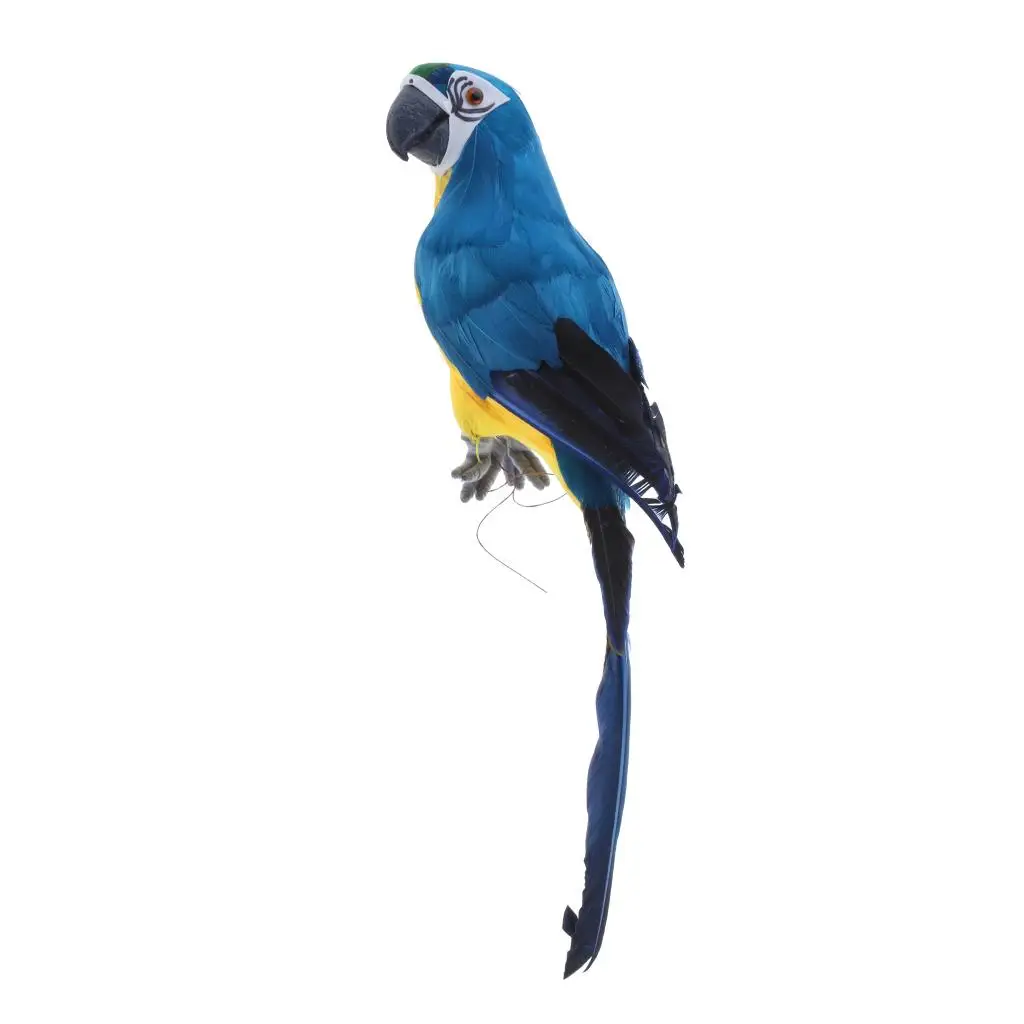 Large 45 CM Artificial Feather Parrot Toy Lightweight Garden Decor 3 Colors