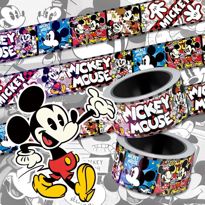 

Cartoon Retro Mickey Laser Tape Kawaii Disney New Anime Waterproof Sticker Luggage Decoration Sticker Creative Gift Wholesale