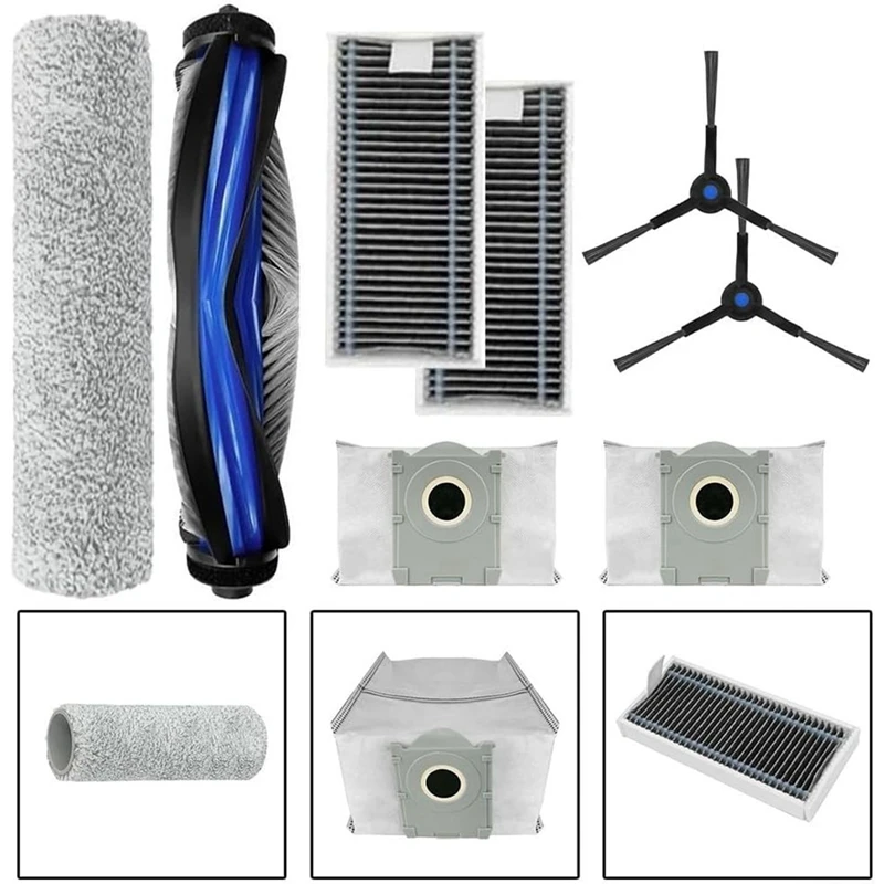 M14K-Replacement Parts For Ecovacs X8 Pro For Omni Robot Vacuum Cleaners Main Side Brush HEPA Filter Dust Bags