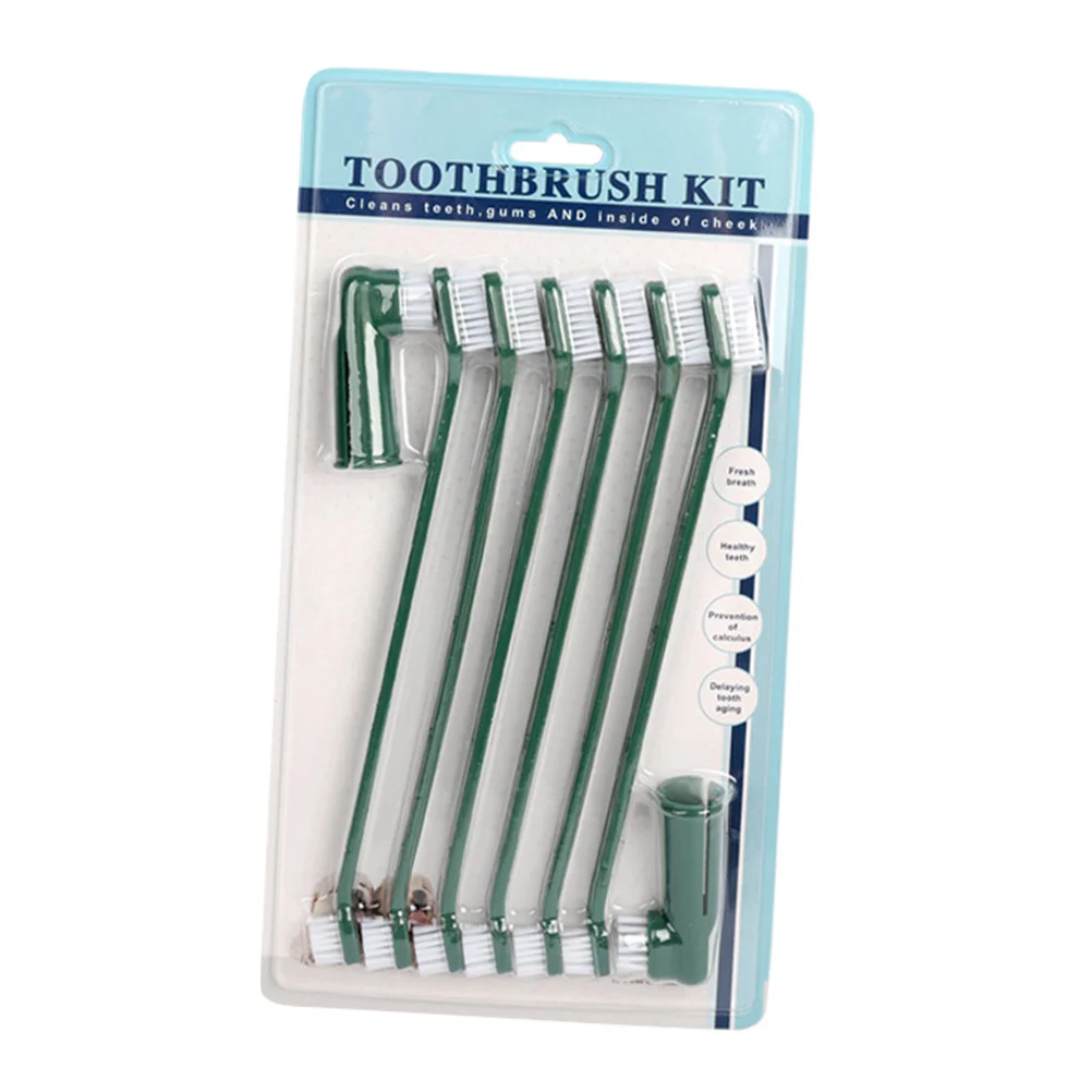 

Dog Toothpaste and Brush Pet Toothbrush Soft Bristle Puppy Finger Toothbrushes Plastic Child Kid