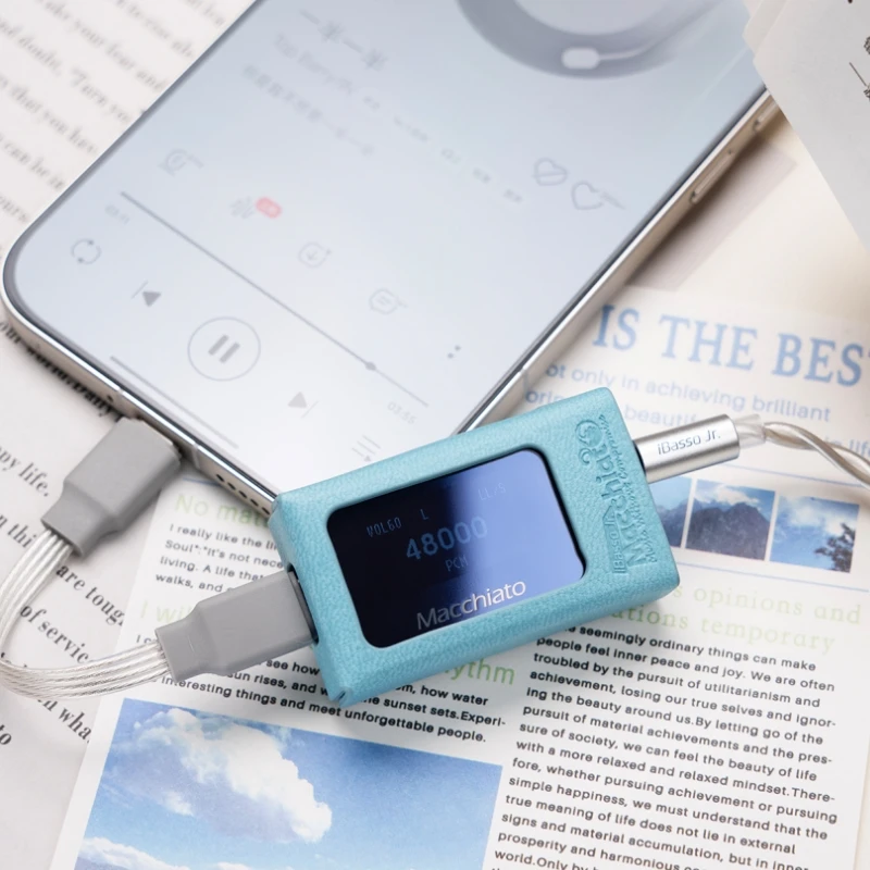 IBasso Jr. Macchiato HIFI draagbare USB DAC-hoofdtelefoonversterker CS43131-decoder met beschermhoes van pu-leer