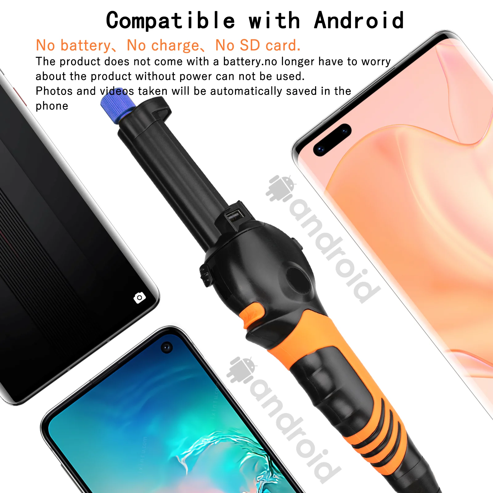 Avanline 4Mm 2-Way 180 ° Graden Scharnierende Borescope Thermodynamische Reiniging Functie Industriële Endoscoop Voor Android/Pc 1M