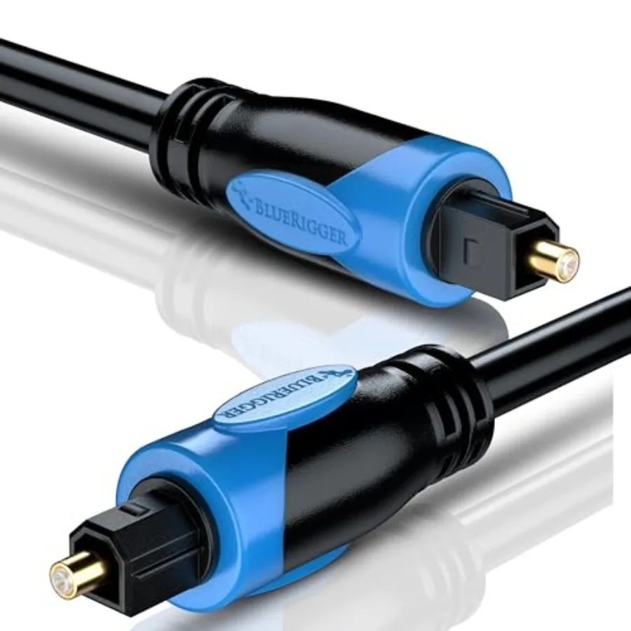 

Toslink - Digital Optical Audio Cable - 6Feet - Fiber Optic Cable, 24K Gold-Plated S/PDIF Digital Audio Optical Cable for Sound