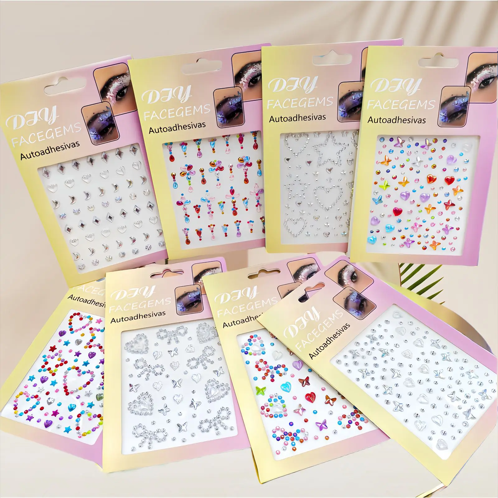 Face Rhinestone Stickers Self Adhesive Sparkling Teardrop Gems for Kids Stage Makeup Eye Nail Art Party Decor view 2