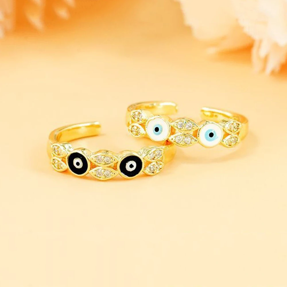 Super Magic Eye Rings for Man Women Delicate Resin Knuckle Jewelry Devil Eye Brass Metal Ring Thread Colorful Eyes Female Anillo