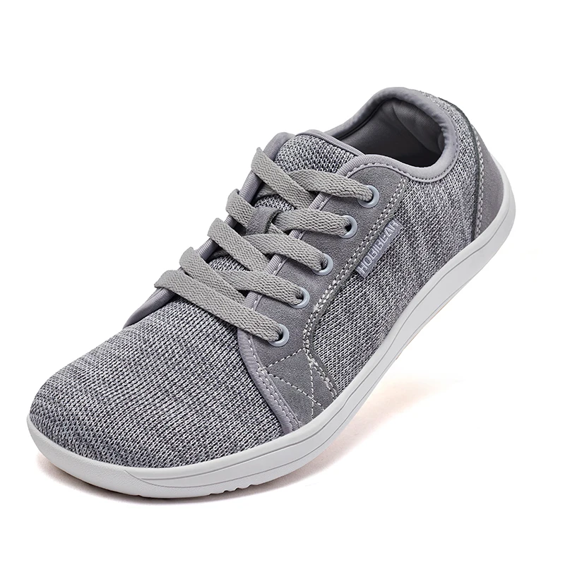 HOBIBEAR Wide Toe Barefoot Shoes Womens Mens Outdoor Lace Up Running Sneaker Zero Drop Comfortable Casual Shoes