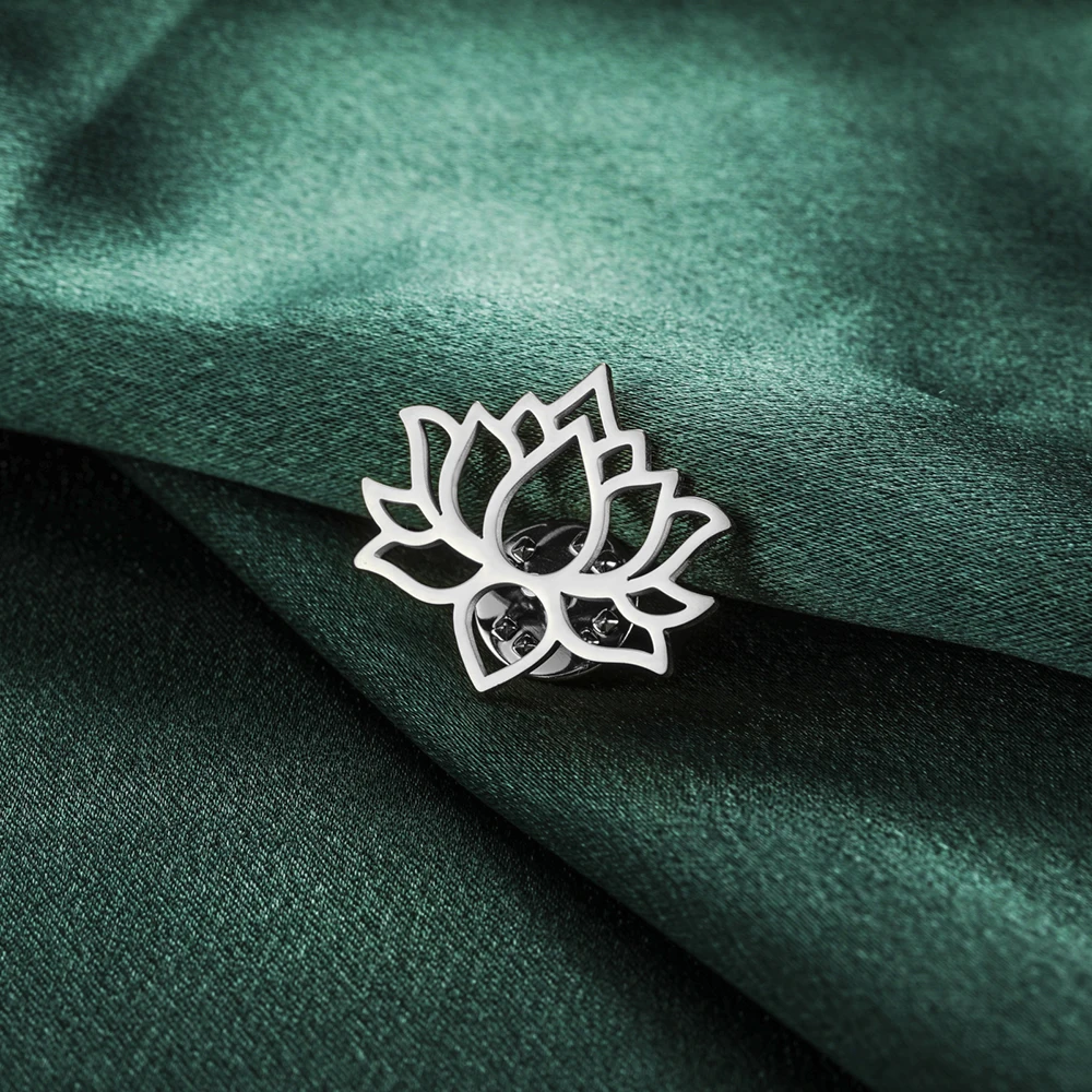 Dawapara Mandala Lotus Blume Frauen Brosche Anstecknadel Buddhismus Spiritueller Schmuck Mode Edelstahl Zubehör – Detail 11