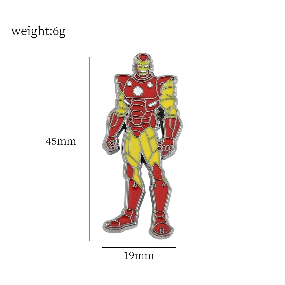 4/8 Pcs Cartoon Anime Brooch Creative Steve Rogers Iron Man Enamel Pin Metal Badge Jewelry  Clothing Backpacks Accessories