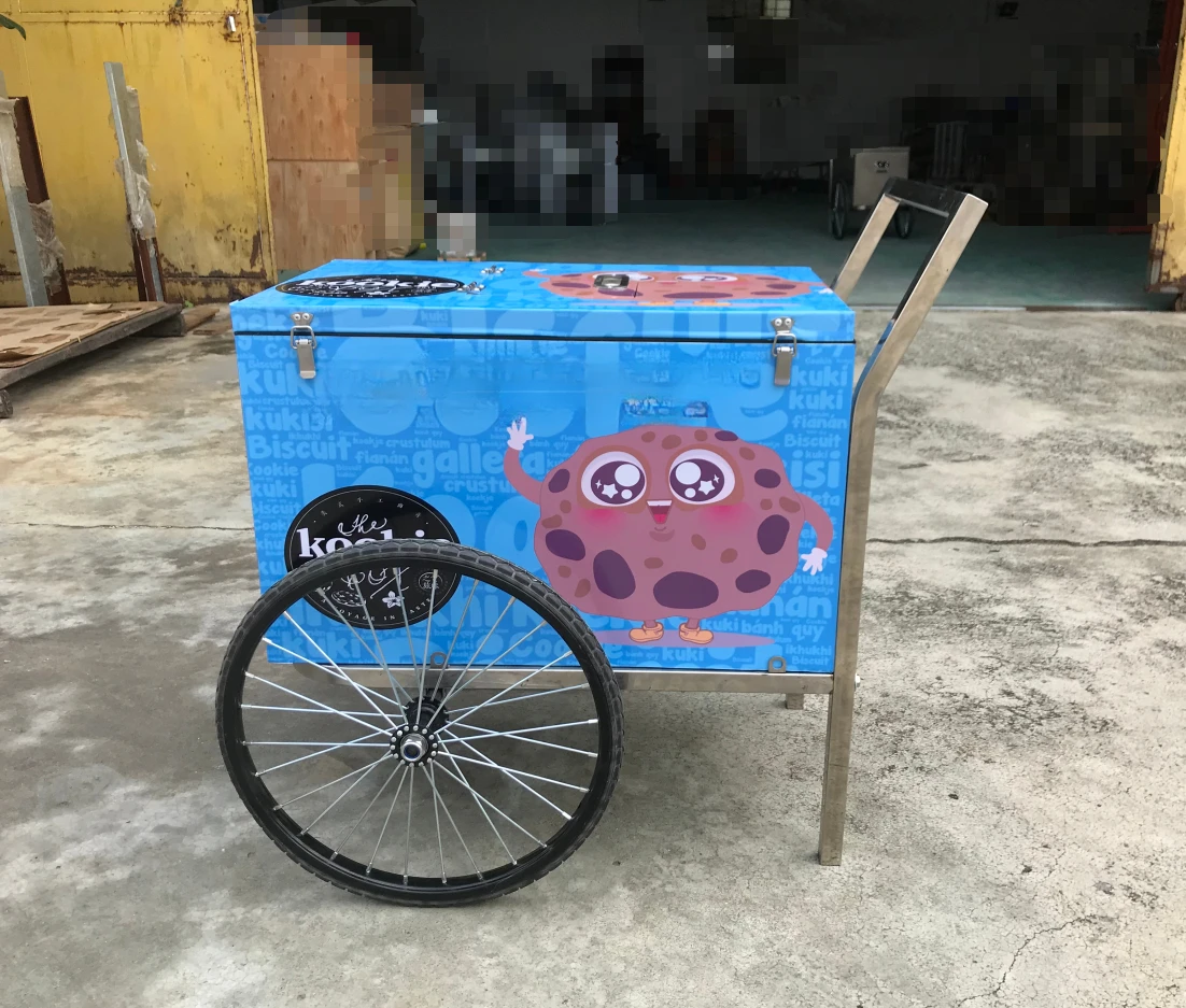 Ice cream cart with umbrella