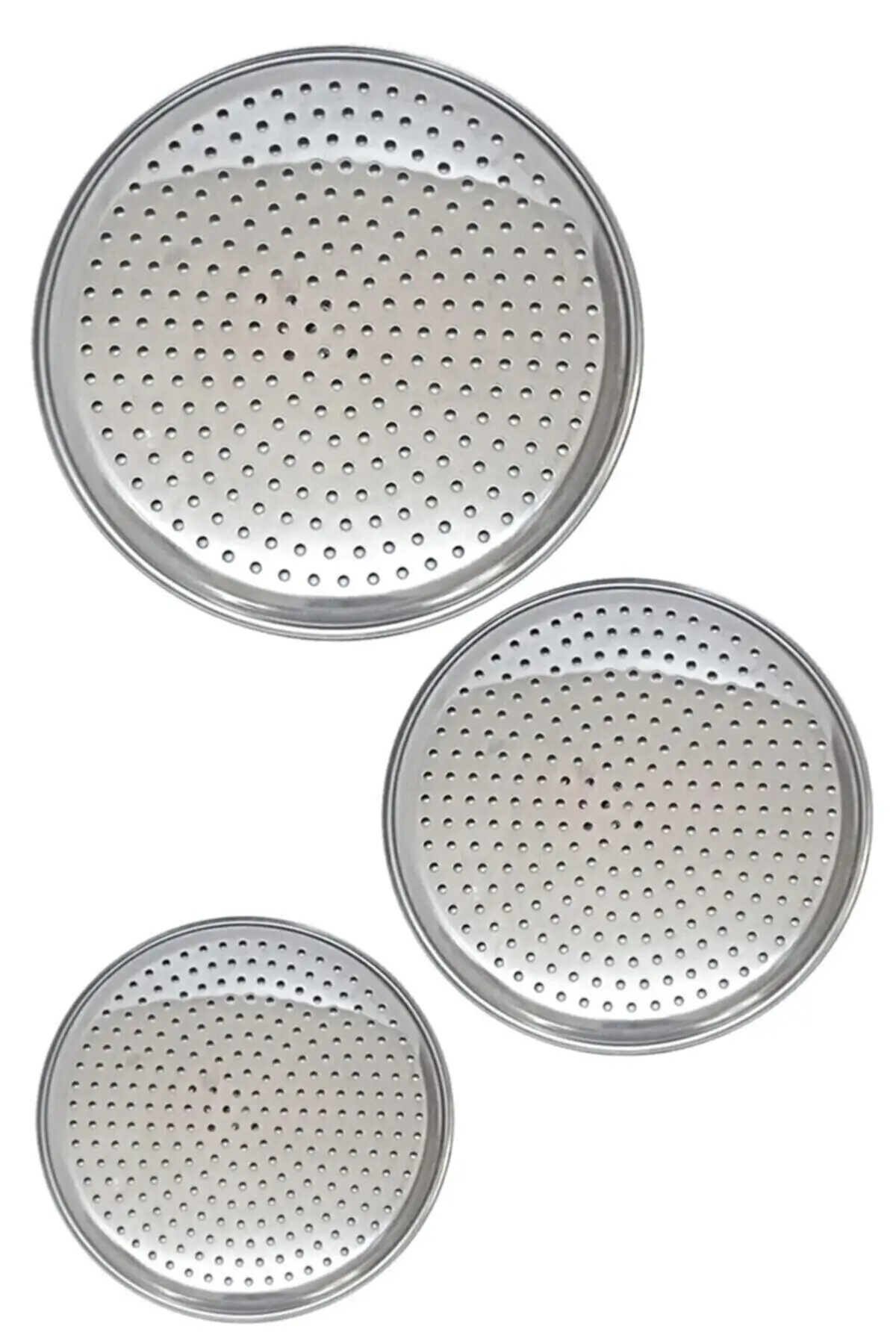 Praktyczne Lux mata do pieczenia pizzy ze stali nierdzewnej 3 szt. Zestaw tac 20-22-24 cm Master Chef Pizza non-stick pyszne Pizzanın Secret