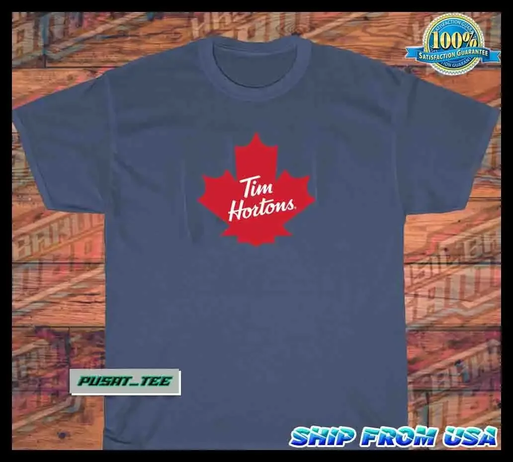 New Item tim hortons American Funny Logo Men's T-Shirt Size S-5XL