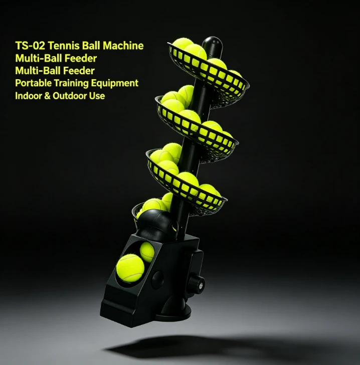 TS‑02 Tennis Ball Launcher Portable Multi‑Ball Serving Machine for Kids Adults Indoor Outdoor Baseball Sport Training Equipment