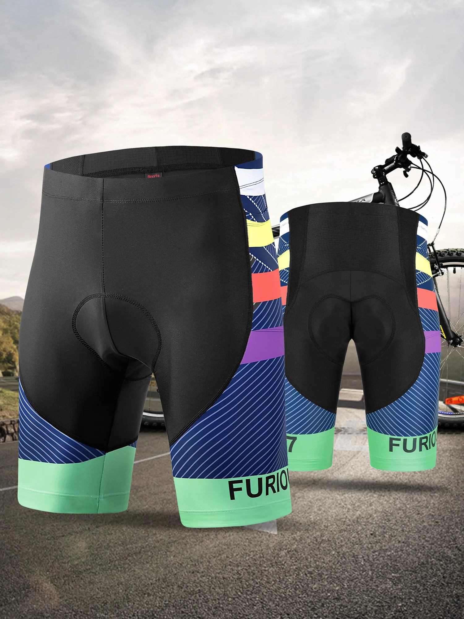 

TRYSIL Men Cycling Shorts Breathable High Waist Elastic Compression Biking Sports Gym Fitness Workout Summer Multi-Size