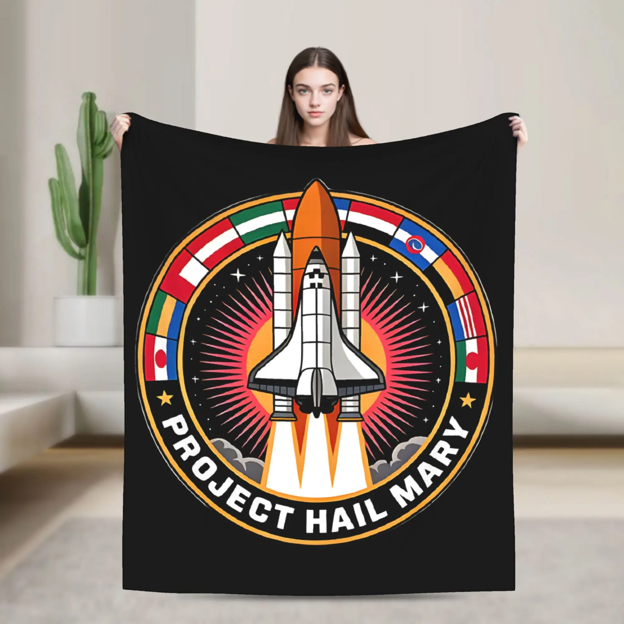 Project Hail Mary Space Rocket Movie Blankets  Plush Vintage Soft Throw Blankets for Home Restaurant Autumn/Winter