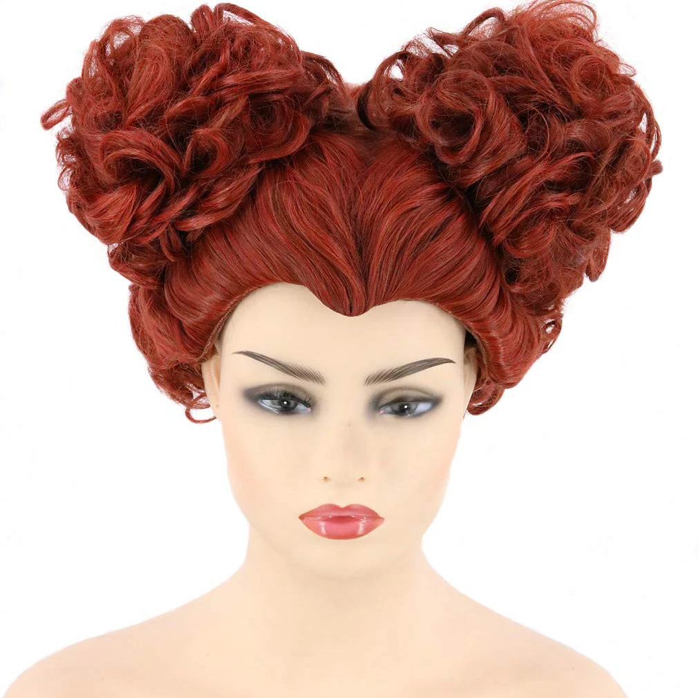 Winifred Sanderson Costume Hocus Pocus Short Auburn Cosplay Wigs Synthetic Hair for Women