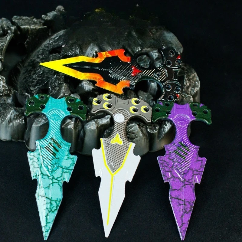 10 cm/3,94 in Arena Breakout Spiel Peripherie Kalte Zähne Hand Stechen Gold Waffe Modell Spielzeug Metall Ornament Nahkampf modell Sammlung Junge