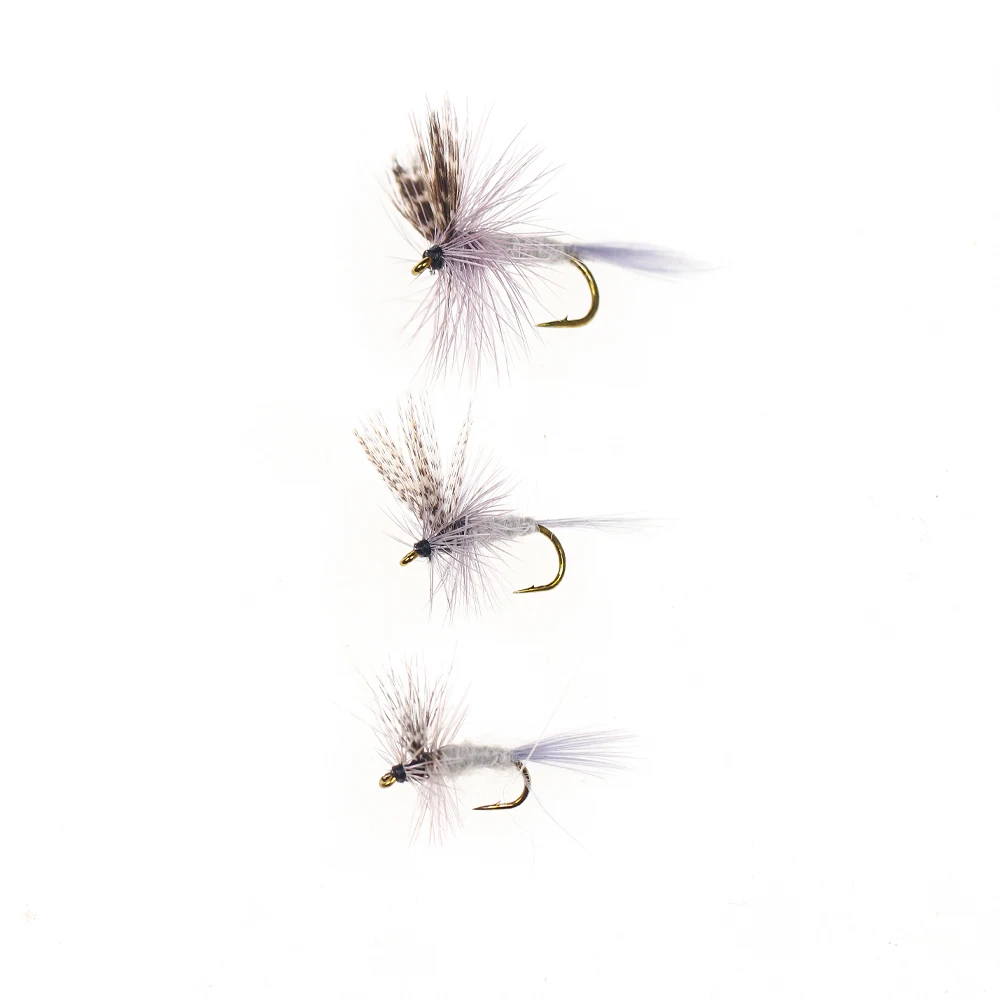 6 Stück # 10 # 12 # 14 # 16 # 18 Adams Trockenfliegen-Haken mit Widerhaken, Leichter Hendrickson Forellen-Angelköder, Mayfly, Caddis, Midge, Angelfliegen für Erwachsene – Detail 14
