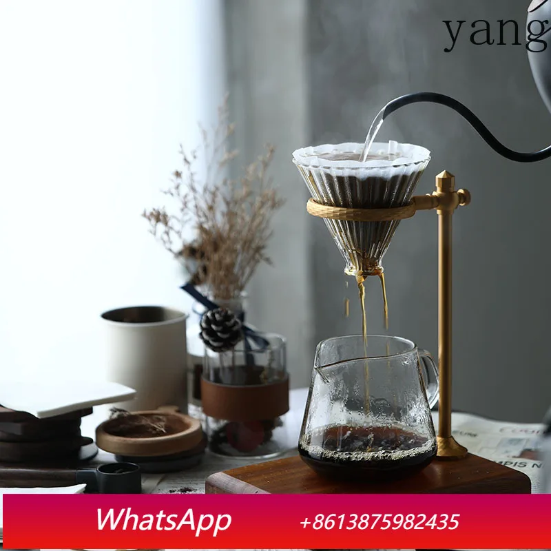 

LMM aluminum alloy hand punch frame, filter cup holder, hand punch pot set, utensils, solid wood coffee holder base