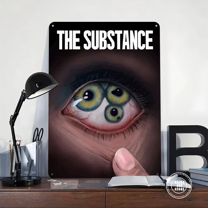 The Substance Movie Printed Poster Customized Retro Wall Art Vintage Metal Tin Signs for Gaming Room Decoration Garage House