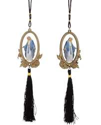 Our Lady of Grace Pendant Wooden Catholic Holy Blessed Virgin Mary Tassel Fringe Car Hanging Jewelry Ornament Accessories