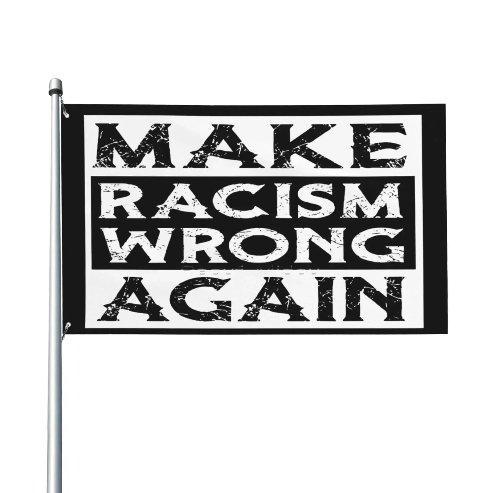 Make Racism Wrong Again Flags Party Garden Indoor and Outdoor Parade Decoration Flag Meaningful Commemorative Gift for Women Men