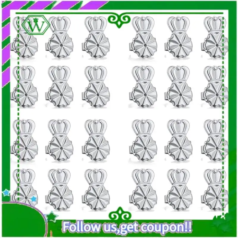 

A18P-12 пар спинок сережек, подъемник для тяжелых сережек, регулируемые гипоаллергенные безопасные спинки сережек (серебро)