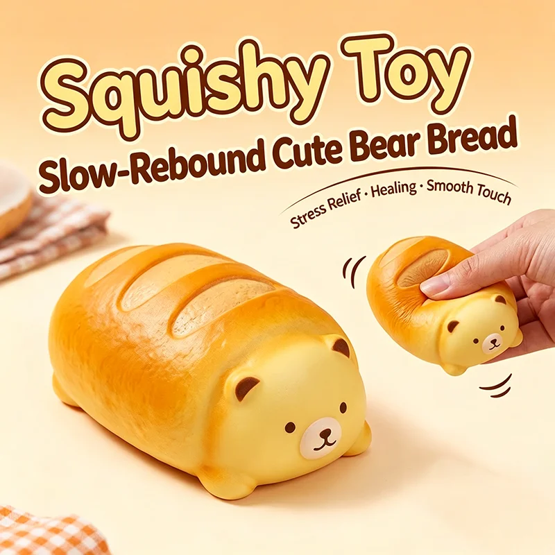 PU Slow Rising Squishy Bread Cute Capybara Butter Bear Ultra Soft Wet Texture Stress Relief Squeeze Fidget Toy