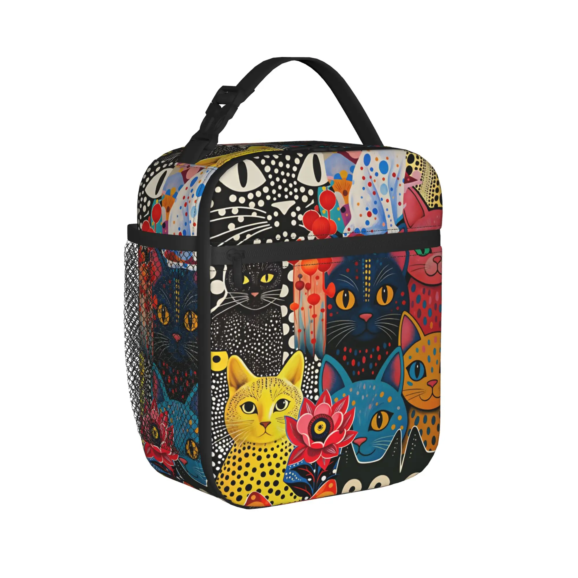 Yayoi Kusamas Lunch Bag  Fun Lunch Box For Women Outdoor Picnic Portable Cooler Bag Oxford Custom Thermal Lunch Bags