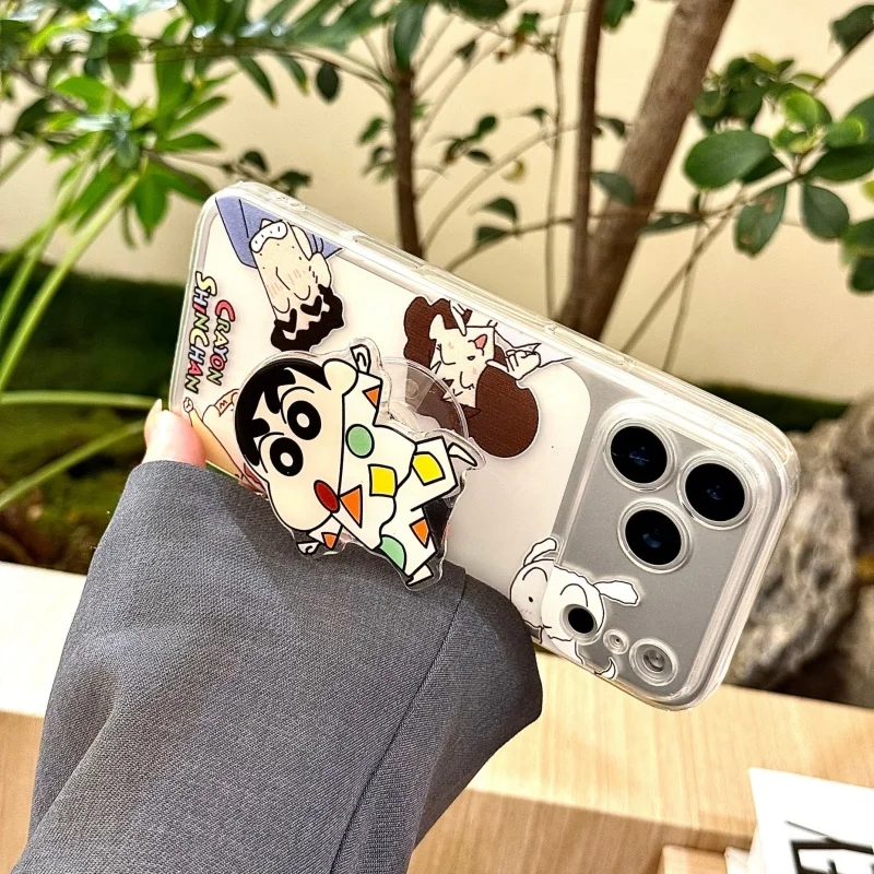 Милый чехол Shin-chan с карандашом для iPhone 11, 12, 13, 14, 15, 16, 17 Pro Max Plus Air mini Nohara Shinnosuke Shinchan, мягкий чехол