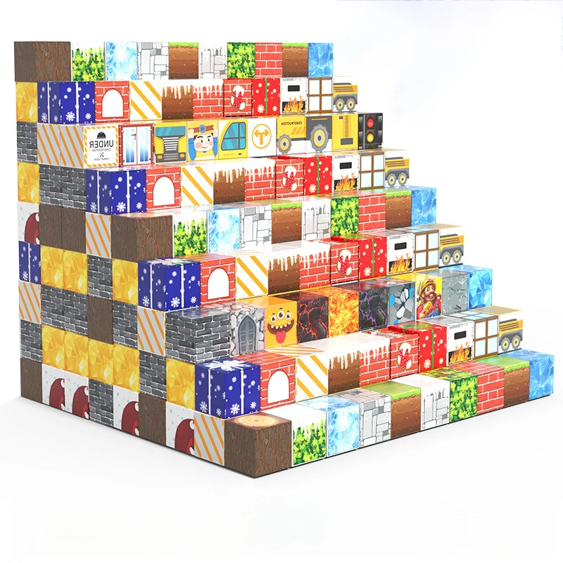 25-200-teiliges magnetisches Bausteine-Set – Bauszenenspielzeug, pädagogisches Bauspielzeug für Kinder, Geburtstagsgeschenke und Weihnachtsspielzeug in geometrischer Form