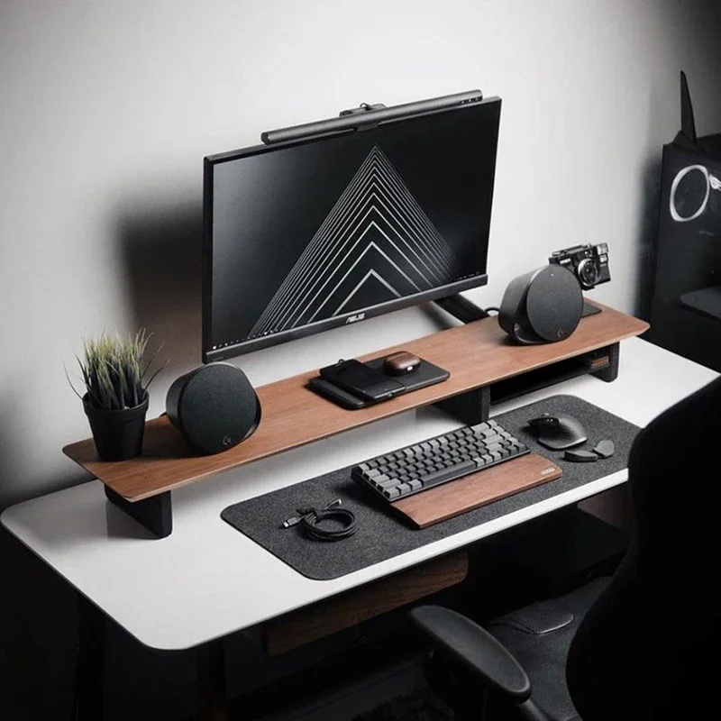 Z1 Modular Computer Monitor Elevated Stand Desktop Office Black Walnut Surface Monitor Height Increasing Rack Display Bracket