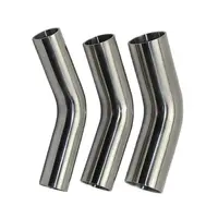 Codo alargado de 45 grados de acero inoxidable 304 de grado sanitario pulido interior y exterior soldadura automática codo pi de 1,5/2,0mm