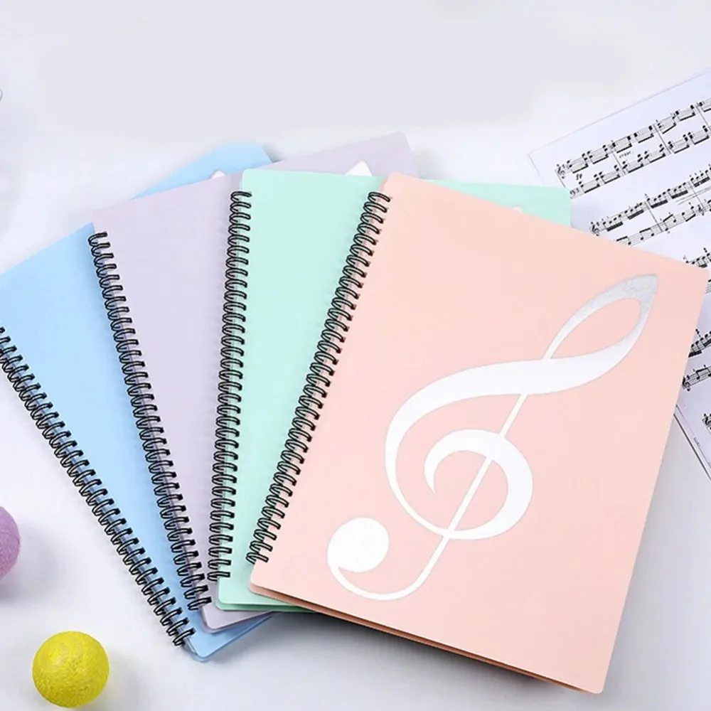 Carpeta de puntuación de música multicapa Flexible, desmontable, 40 páginas, Piano, se adapta a tamaño de letra grabable